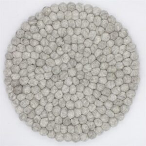 Beige Wool Pom Trivet by BIDKhome