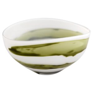 Denali Iridescent White and Green Bowl by Cyan Design