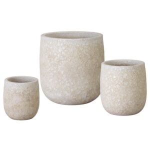 Round Reef White Ceramic Planters in 3 Sizes by Emissary