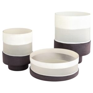 Black and Cream Mesa Vases and Bowl by Cyan Design