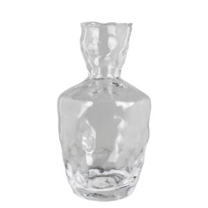 Small Organic Glass Vase with Tall Neck by HomArt