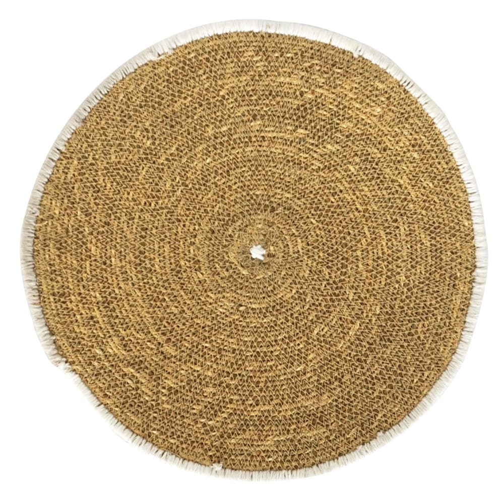 Natural and White Seagrass Placemats Set of 4 by BIDKhome