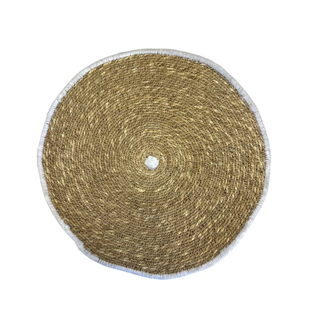 Natural and White Seagrass Placemats Set of 4 by BIDKhome - Image 3