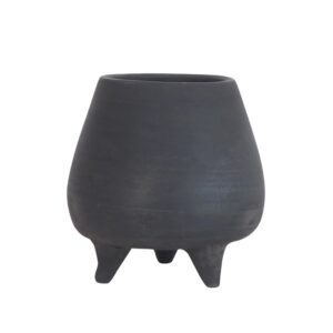 Black Terracotta Planter with Feet by BIDKhome