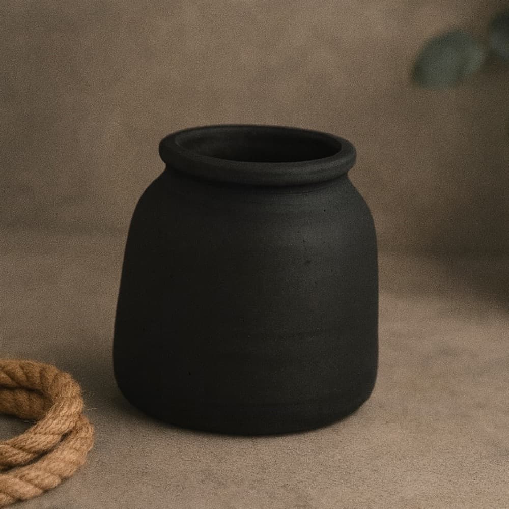 Black Terracotta Pot by BIDKhome - Image 3