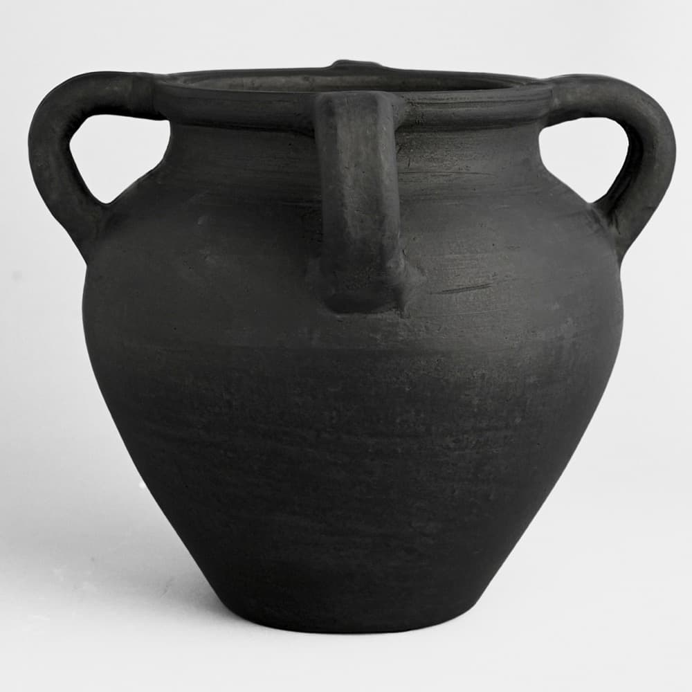 Black Terracotta Vase by BIDKhome - Image 2