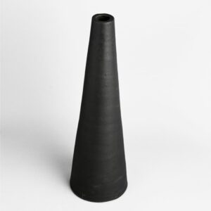 Tall Black Terracotta Vase by BIDKhome