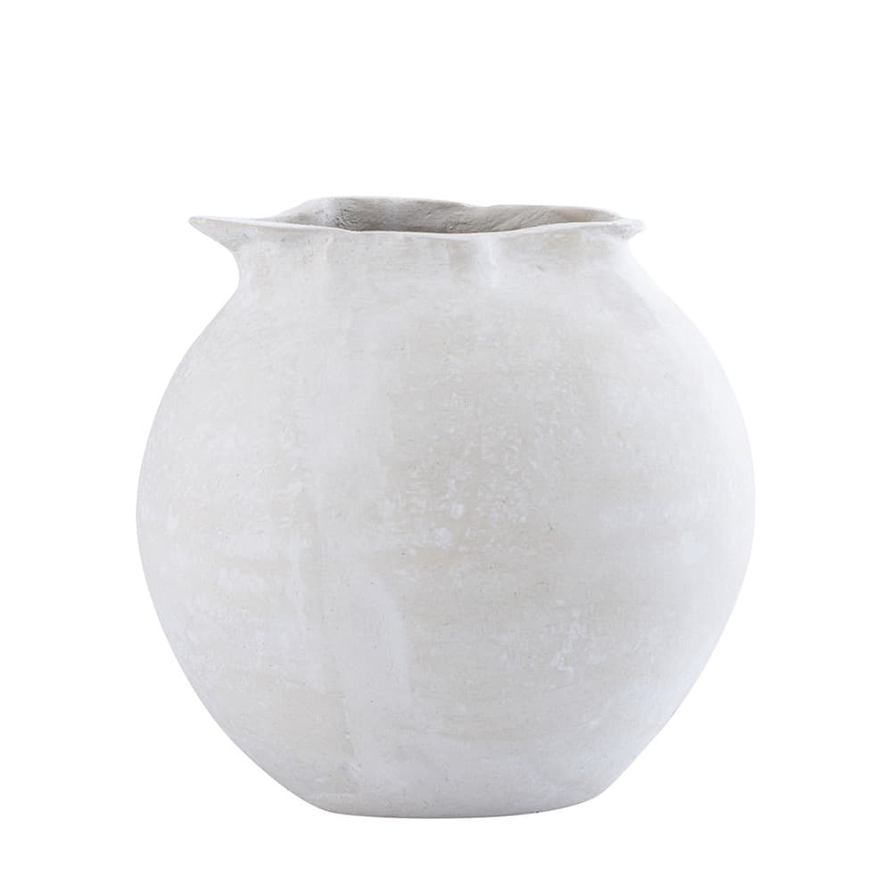 Natural White Paper Mache Pot by BIDKhome