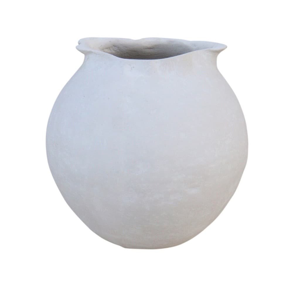 Natural White Paper Mache Pot by BIDKhome - Image 5
