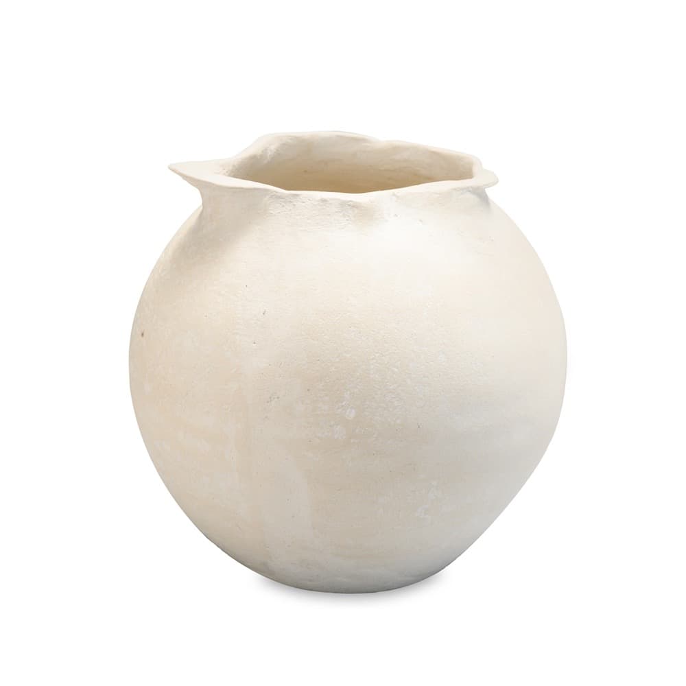 Natural White Paper Mache Pot by BIDKhome - Image 7