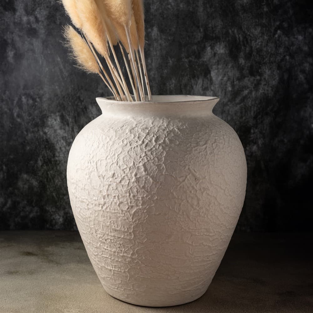 Natural White Paper Mache Pot by BIDKhome - Image 2