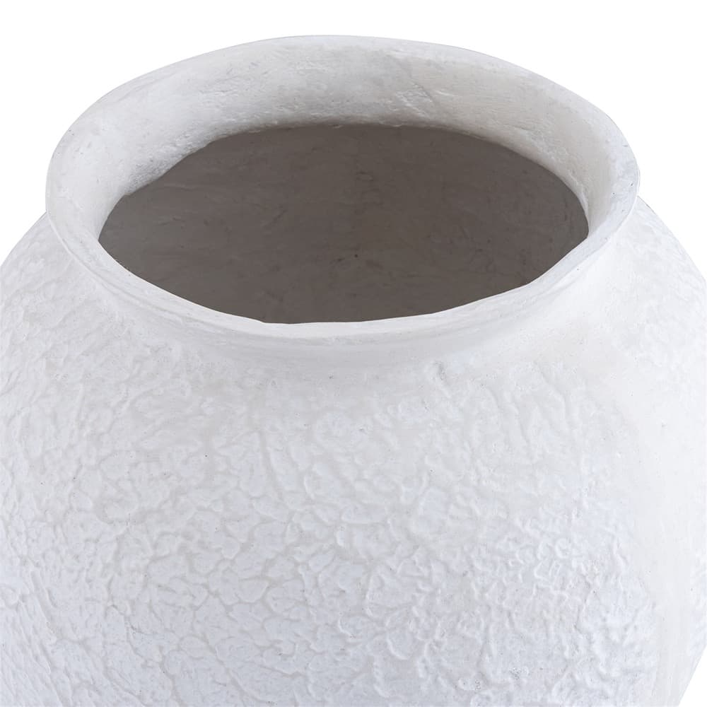 Natural White Paper Mache Pot by BIDKhome - Image 4