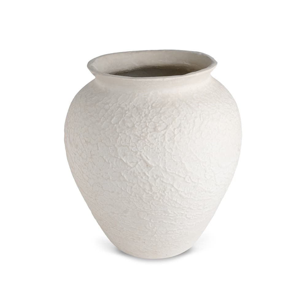 Natural White Paper Mache Pot by BIDKhome - Image 7
