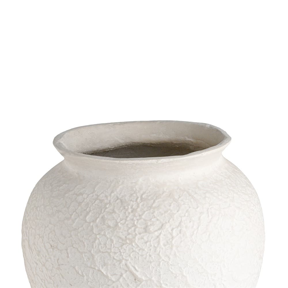 Natural White Paper Mache Pot by BIDKhome - Image 8
