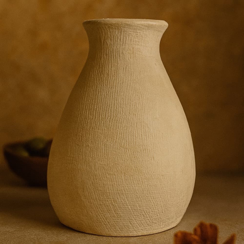 Natural White Paper Mache Pot by BIDKhome - Image 3