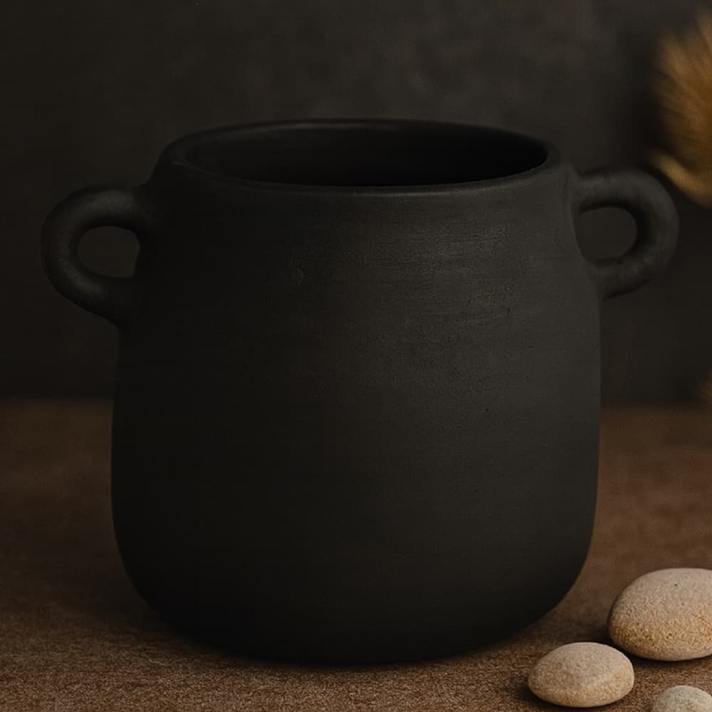 Black Terracotta Vase by BIDKhome - Image 5