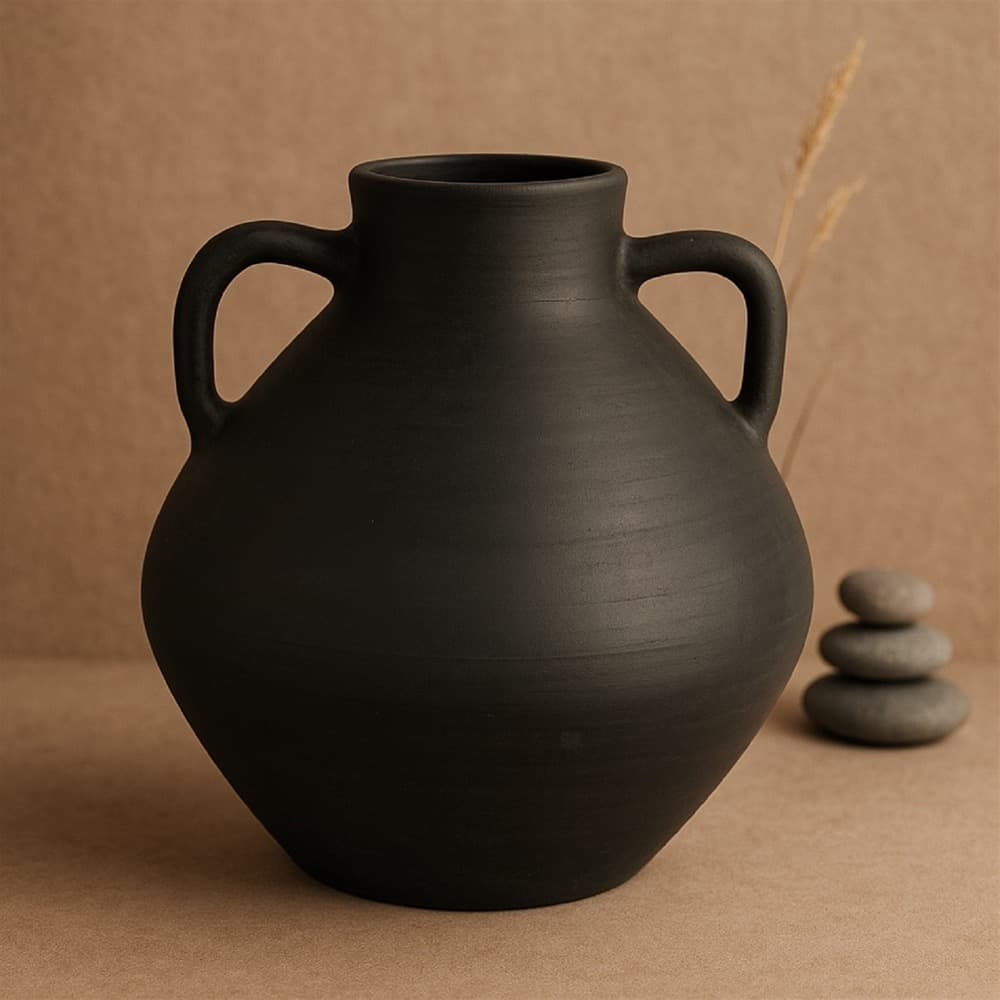 Black Terracotta Vase by BIDKhome - Image 5