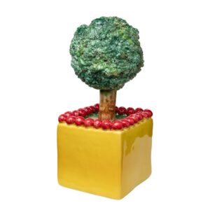 Ceramic Green Tree Topiary in Yellow Pot by Abigails