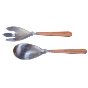 Salad Servers with Wood Handles Set of 2 by BIDKhome