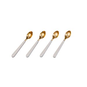 Cocktail Spoons with White Resin Handles Set of 4 in Giftbox by BIDKhome