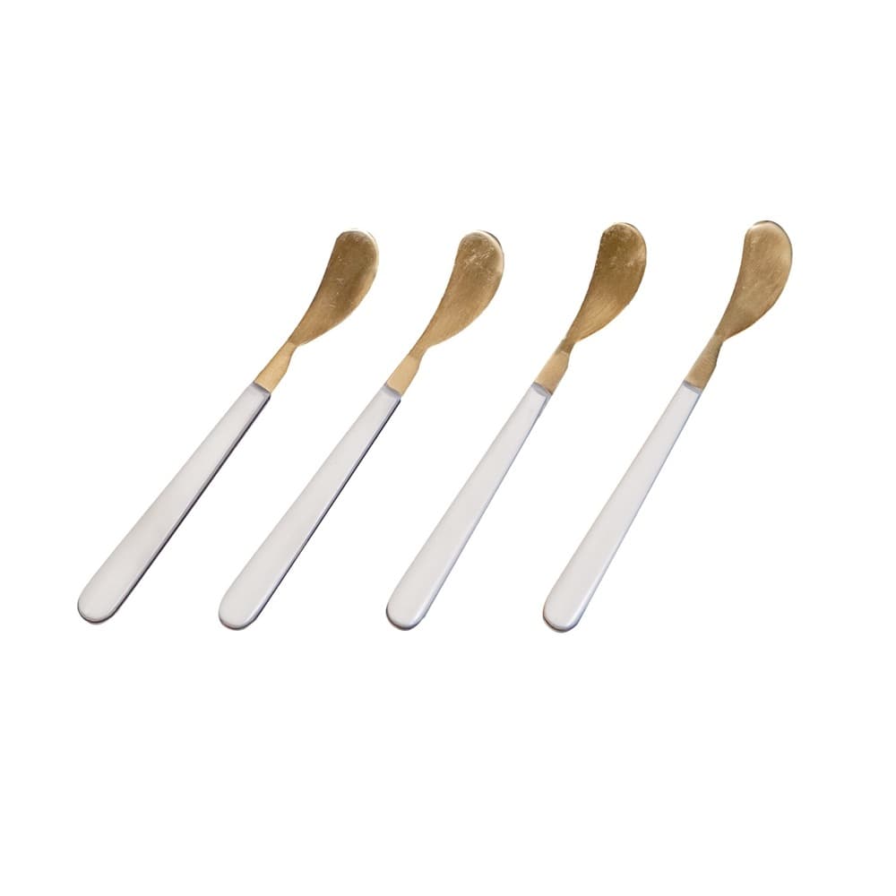 Cocktail Spreaders with White Resin Handles in Set of 4 Giftbox by BIDKhome