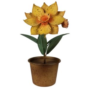 Potted Aluminum Painted Daffodil by HomArt