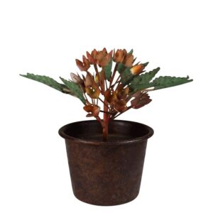 Potted Aluminum Painted Pink Hydrangea by HomArt