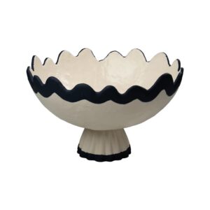 Rickrack Blue and White Footed Bowl by Abigails