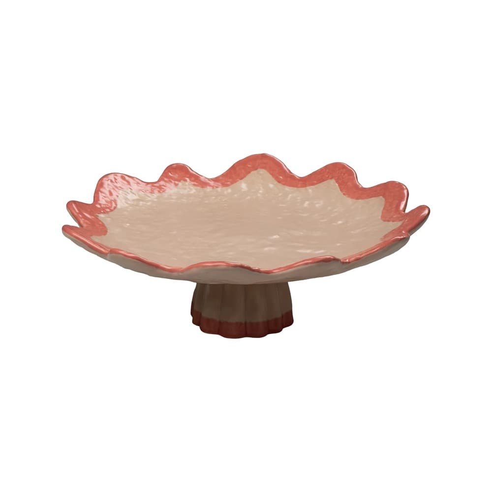Rickrack Pink and Red Cake Plate by Abigails