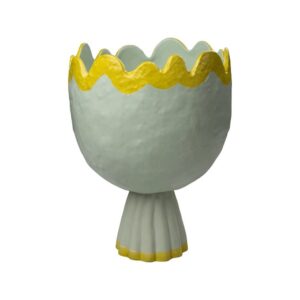 Rickrack Small Jade and Yellow Cachepot by Abigails