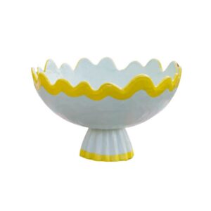 Rickrack Jade and Yellow Footed Bowl by Abigails