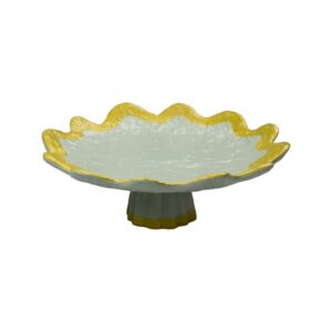 Rickrack Jade and Yellow Cake Plate by Abigails