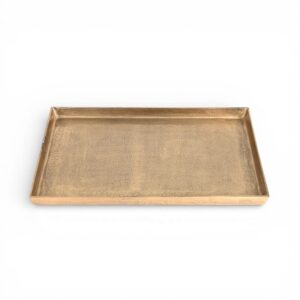 Cast Aluminum Rectangle Trays with Antique Brass Finish in 2 Sizes by BIDKhome