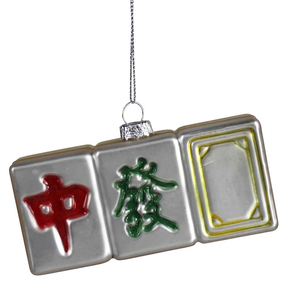 Mahjong Glass Ornaments Set of 2 by HomArt