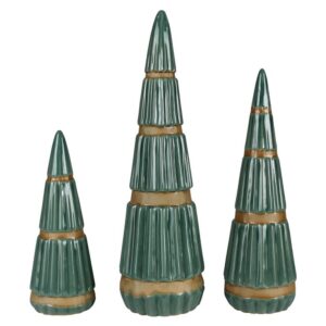 Green Ceramic Christmas Trees Set of 3 by HomArt