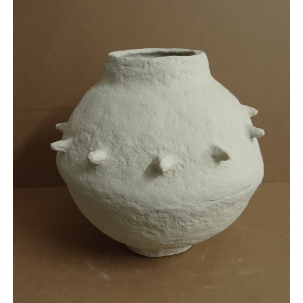 Off-White Paper Mache Vase by BIDKhome - Image 6