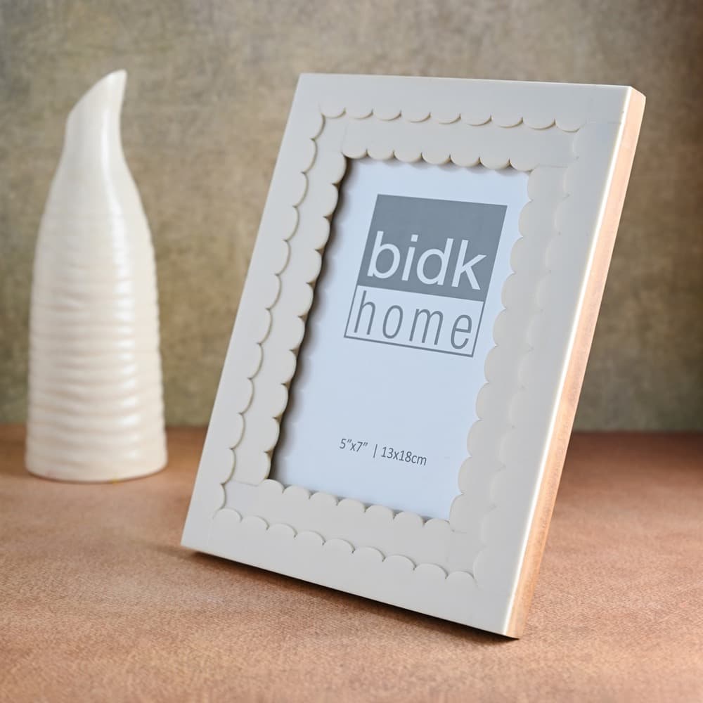 White Resin Frames with Flower Design in 3 Sizes by BIDKhome - Image 3