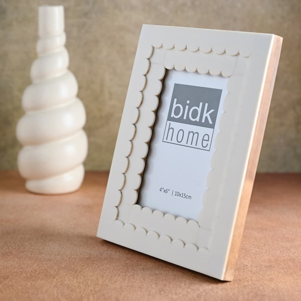 White Resin Frames with Flower Design in 3 Sizes by BIDKhome - Image 6