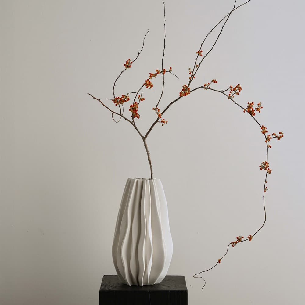 White Ceramic Vases in 2 Sizes by BIDKhome - Image 3