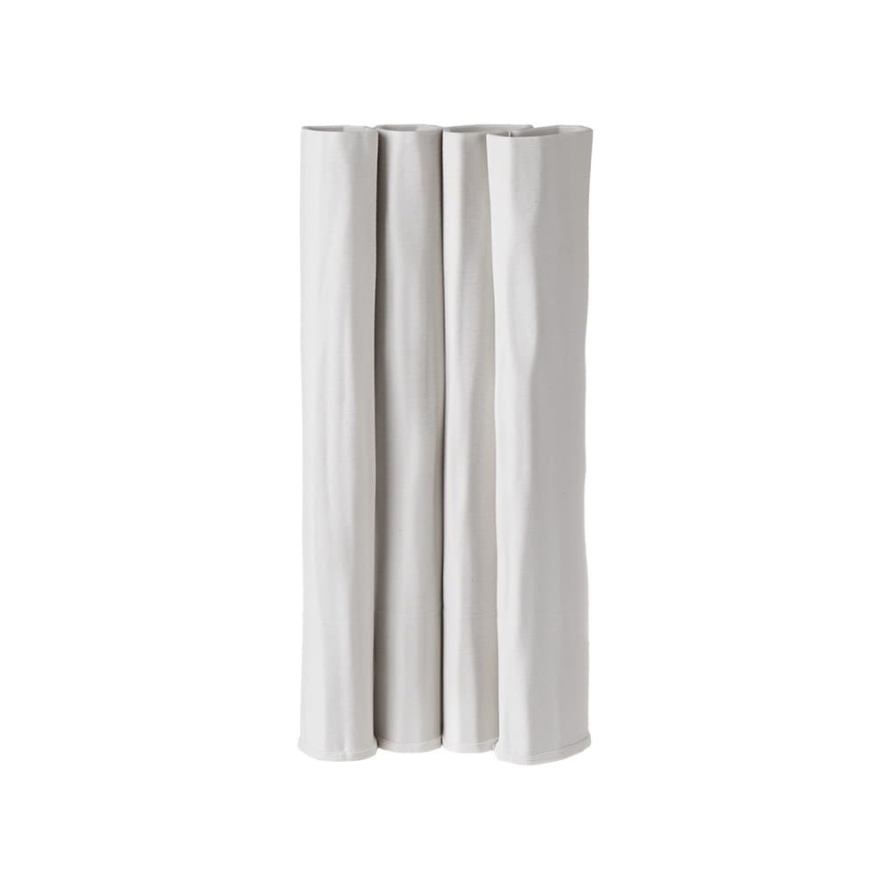 Ceramic White Vase White Dia 6" by BIDKhome