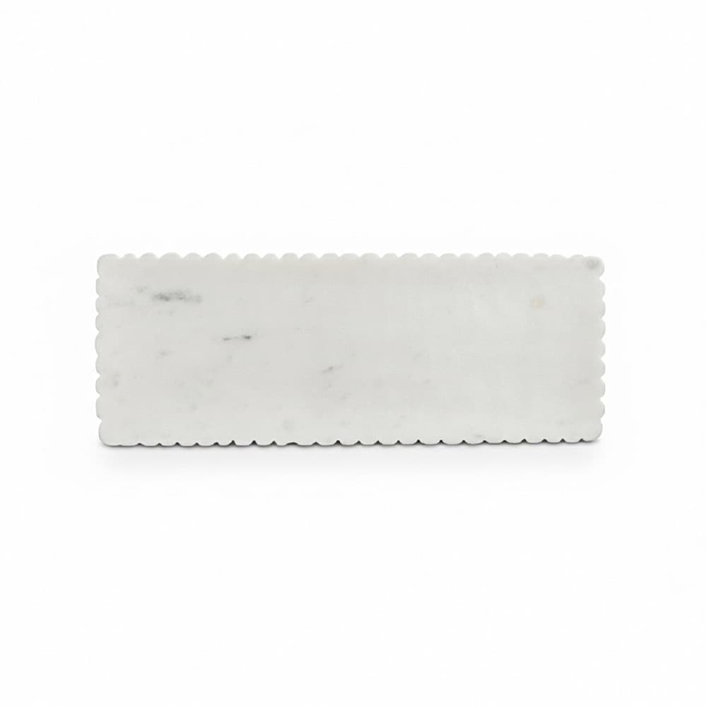 White Marble Vanity Tray with Grooving by BIDKhome - Image 4