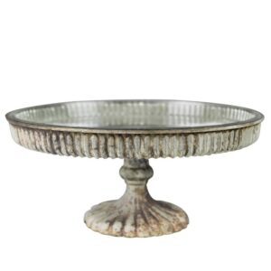 Nuance Glass Footed Pedestal with Metallic Finish by HomArt