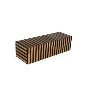 Wood & Black Resin Tiles Decor Box by BIDKhome