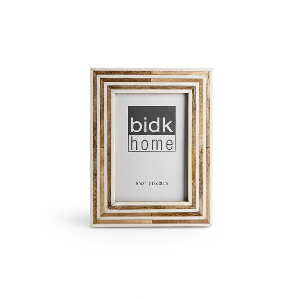 White & Brown Resin Tiles Frames by BIDKhome
