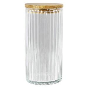 Large Glass Ribbed Canister Set of 2 by HomArt