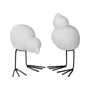 Pair of White Ceramic Swedish Birds by DBKD