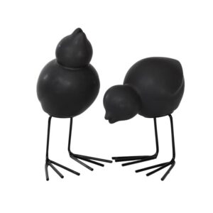 Pair of Black Ceramic Swedish Birds by DBKD