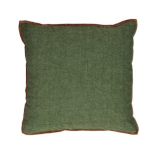 Alpha Opposites Green Linen Cushion by Pomax