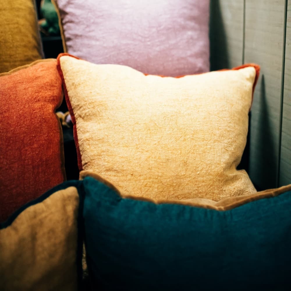 Alpha Opposites Green Linen Cushion by Pomax - Image 6