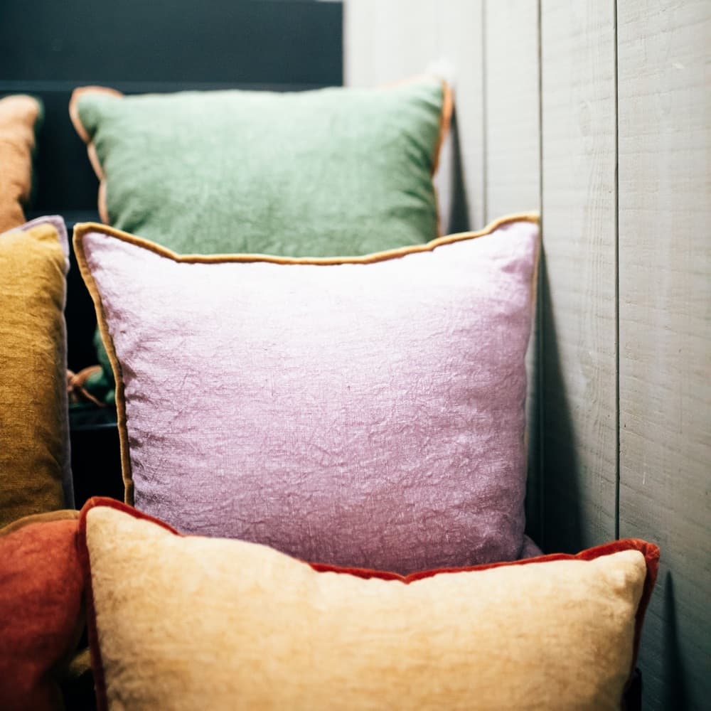 Alpha Opposites Green Linen Cushion by Pomax - Image 7